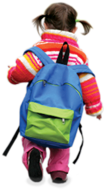 Little girl with a backpack